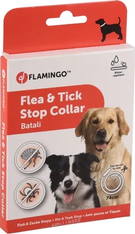 Ошейник Flamingo Flea & Tick, белый, 74 см