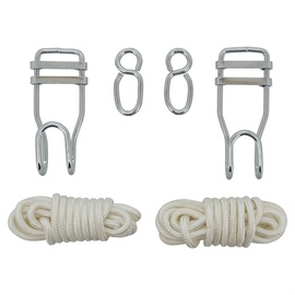 Piederumi Cattara Hammock Hooks, poliesters/metāls, balta/sudraba