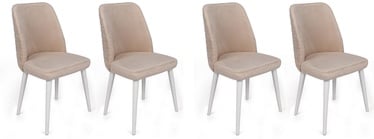 Ēdamistabas krēsls Kalune Design Tutku 326 V4 974NMB1614, matēts, balta/krēmkrāsa, 49 cm x 50 cm x 90 cm, 4 gab.
