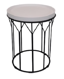 Kafijas galdiņš MN 7165, balta/melna, 450 mm x 450 mm x 600 mm