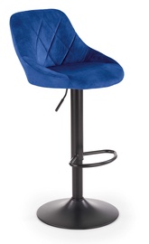 Барный стул H101, матовый, синий/черный, 45 см x 47 см x 84 - 106 см