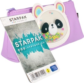 Пенал Starpak Panda, 21 см x 3 см, фиолетовый