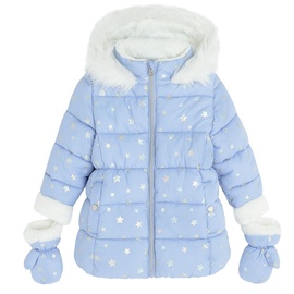 Зимняя куртка c подкладкой, для девочек Cool Club COG2712609, белый/голубой, 110 см
