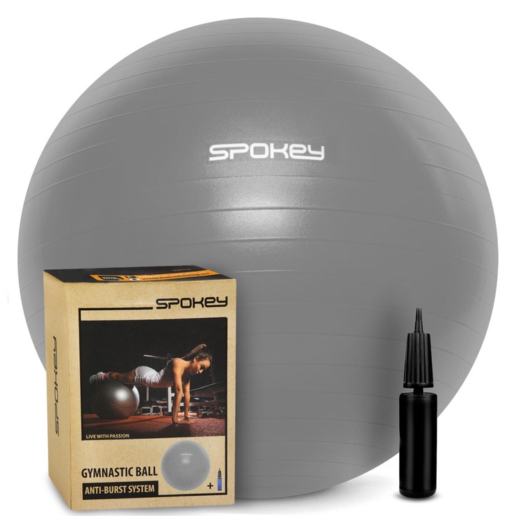 Kamuolys Spokey Fitball III, pilkas, 75 cm