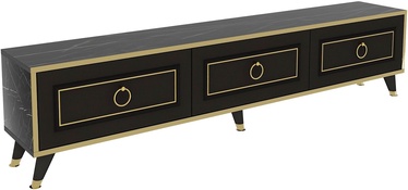 TV-laud Kalune Design Sona, kuldne/must, 295 mm x 1800 mm x 450 mm