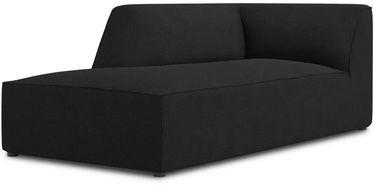 Dīvāns Micadoni Home Ruby Structured Fabric Chaise Longue, melna, kreisais, 181 x 93 cm x 69 cm