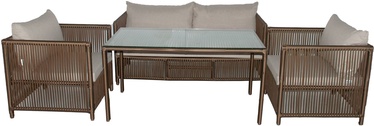 Комплект уличной мебели Floriane Garden Mana 3 134JML1196, темно коричневый, 4 места