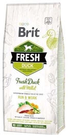 Kuiv koeratoit Brit Fresh Duck With Millet Run & Work, pardiliha, 2.5 kg