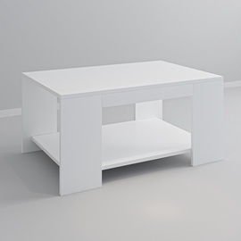 Kafijas galdiņš Kalune Design Lina, balta, 90 cm x 60 cm x 43.8 cm