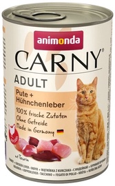 Влажный корм для кошек Animonda Carny Turky + Chicken Liver, курица/индюшатина/печень, 0.4 кг