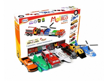 Transporto žaislų rinkinys Malik Malblo Magnetic Vehicles Deluxe 2 10603877, įvairių spalvų