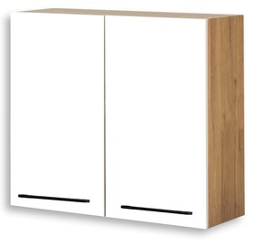 Верхний кухонный шкаф Bodzio Bellona KBE80G-BI/DSC, белый/дубовый, 80 см x 31 см x 72 см