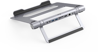 Nešiojamo kompiuterio aušintuvas i-Tec Metal Cooling Pad with USB-C Docking Station, 27 cm x 24 cm x 4 cm