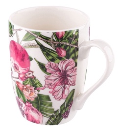 Чашка Altom Hibiscus, белый зеленый розовый, 0.3 л