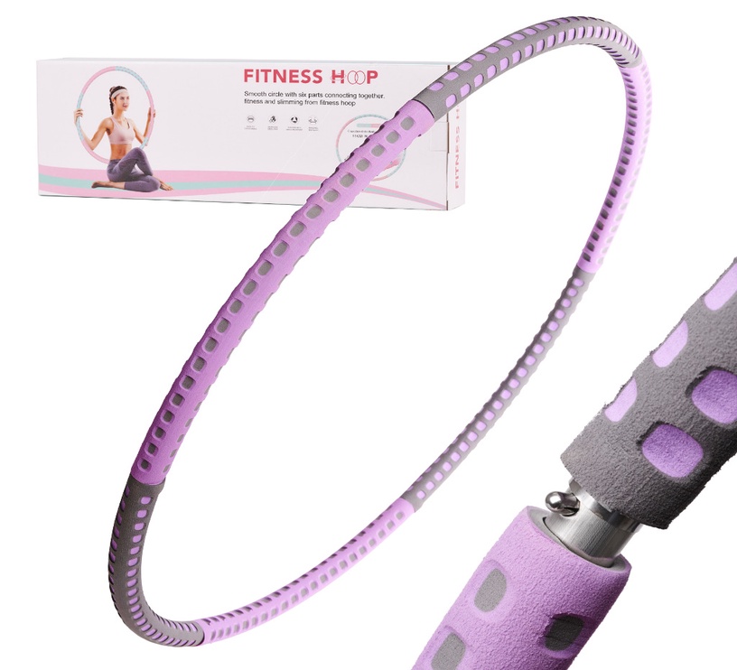 Гимнастический обруч Fitness Hoop, 850 мм, 1 кг, серый/фиолетовый