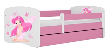 Vaikiška lova viengulė Kocot Kids Babydreams Fairy, rožinė, 184 x 90 cm, su patalynės dėže