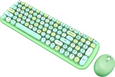 Комплект клавиатуры и мыши MOFII SMK-646390AG Английский (US), зеленый, беспроводная