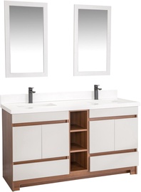 Vannitoa mööblikomplekt Kalune Design Echo 60, kreemjasvalge, 54 cm x 150 cm x 86 cm