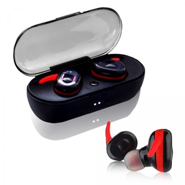 Belaidės ausinės V. Silencer Ture Wireless Earbuds, juoda/raudona