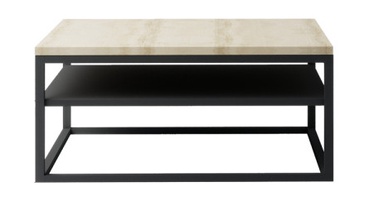 Kafijas galdiņš Vince, melna/sonoma ozols, 100 cm x 60 cm x 46 cm