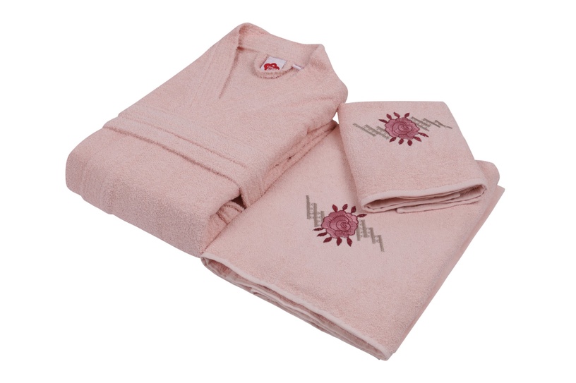 Halātu komplekts Foutastic Embroidered Family 338CTN1922, rozā/bēša, S/M