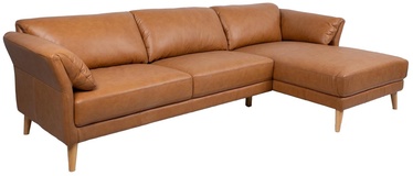 Kampinė sofa Home4you Collins, ruda, dešininė, 295 x 159 cm x 83 cm