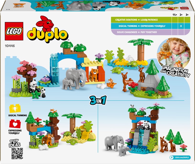 Конструктор LEGO® Duplo 3in1 Wild Animal Families 10446, 92 шт.