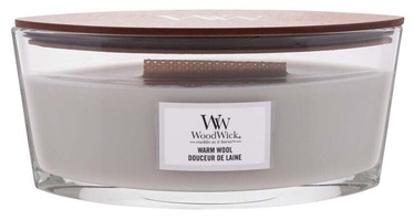 Svece, aromātiskā WoodWick Ellipse Warm Wool, 40 h, 453.6 g, 92 mm x 121 mm