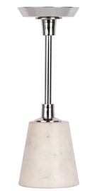 Küünlahoidja Kayoom Fayya 225, alumiinium/marmor, Ø 10 cm, 30 cm, valge/hõbe