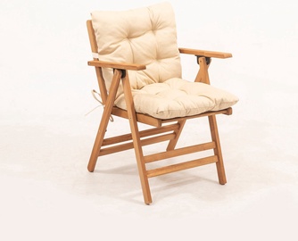 Садовый стул Floriane Garden MY027, коричневый/кремовый, 43 см x 46 см x 89 см