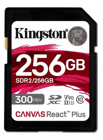 Mälukaart Kingston Canvas React Plus, 256 GB, 300 Mb/s - 260 Mb/s