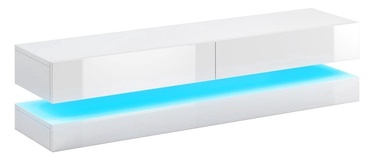 ТВ стол Vivaldi Meble Fly, белый, 1400 мм x 340 мм x 100 - 150 мм