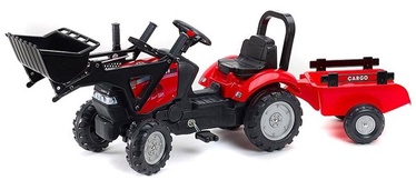 Pedaalidega auto Falk Case IH Backhoe With Trailer, punane