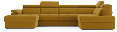 Kampinė sofa - lova Homede Fetto XLO/R, geltona, dešininė, 341 x 200 cm x 95 cm