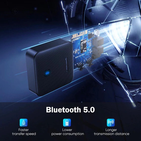 Bluetooth siųstuvas Ugreen 2-in-1 aptX, juoda 