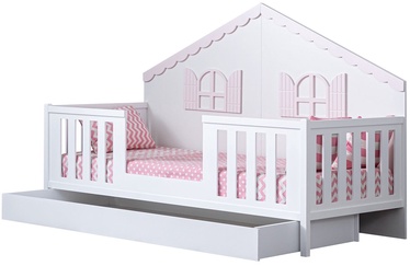Детская кровать Kalune Design Erdek P-My, белый/розовый, 100 x 200 см