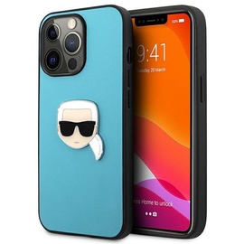 Чехол Karl Lagerfeld Karl`s Head Metal for iPhone 13 Pro Max, синий, 6.7 ″