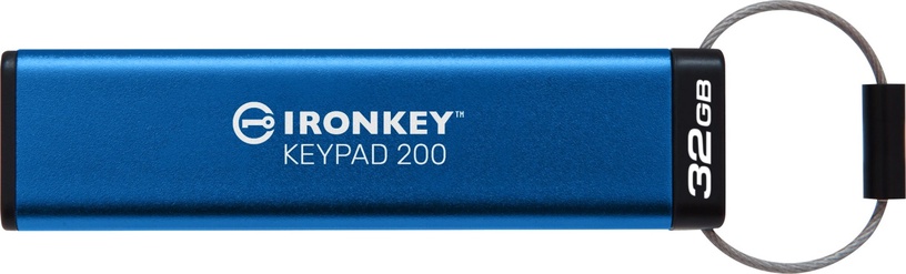 USB zibatmiņa Kingston IronKey Keypad 200, zila, 32 GB