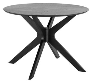 Pusdienu galds Home4you Duncan, melna, 1050 mm x 1050 mm x 750 mm