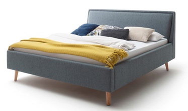 Кровать Frieda, 160 x 200 cm, синий/дубовый, с решеткой