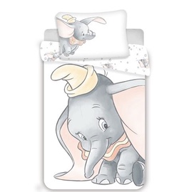 Voodipesukomplekt lastele Jerry Fabrics Dumbo Grey, valge/hall, 100 x 135 cm