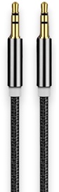 Kabelis iLike AX1 3.5 mm Male (vyriška), 3.5 mm Male (vyriška), 1 m, juoda