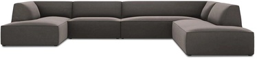 Kampinė sofa Micadoni Home Ruby Panoramic 7 Seats, tamsiai pilka, dešininė, 366 x 273 cm x 69 cm