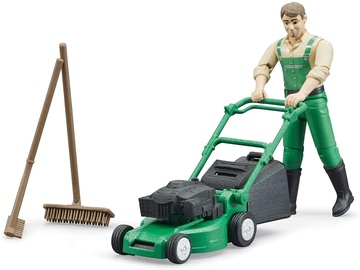 Rinkinys Bruder Gardener With Lawn Mower 62103