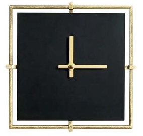 Pulkstenis, zelta/melna, kokskaidu plāksnes (mdf)/metāls, 40 cm x 40 cm