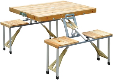 Kempinga mēbeļu komplekts Foldable Wooden Camping Kit