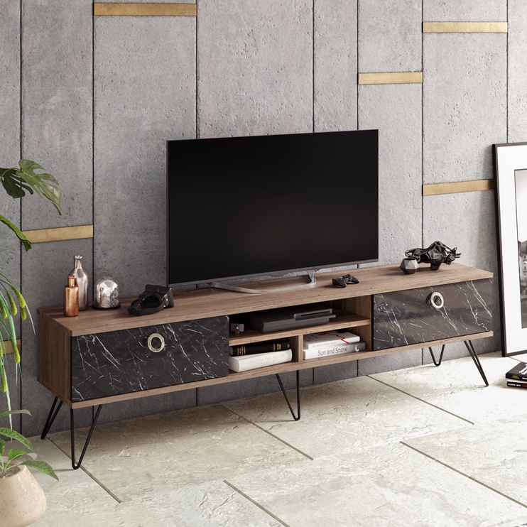 TV-laud Kalune Design Lorenz, pruun/must, 180 cm x 35.2 cm x 45.6 cm