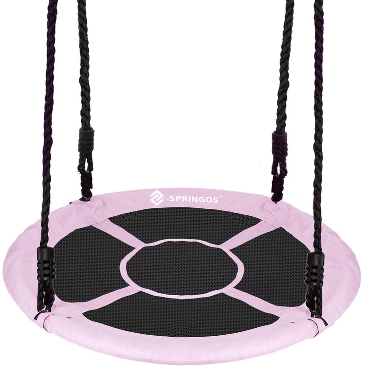 Качели-гнездо Springos Nest Swing, 110 см, черный/розовый