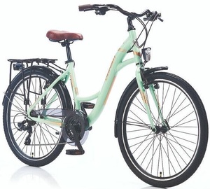 Велосипед городской Corelli Merrie, 28 ″, 19" (48 cm) рама, коричневый/мятный