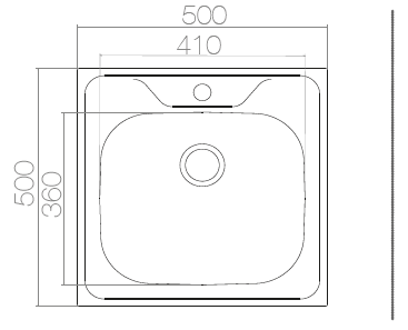 Köögivalamu Asil Krom AS14, roostevaba teras, 50 cm x 50 cm x 16 cm